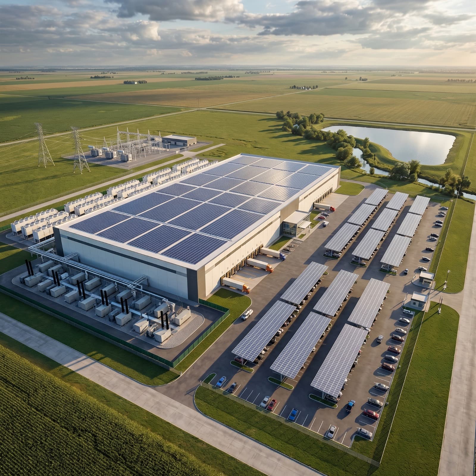 Solar-integrated data center facility